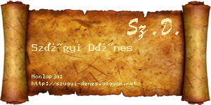Szügyi Dénes névjegykártya